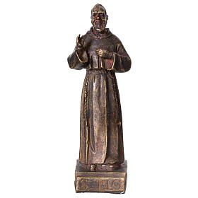 Estátua Padre Pio bronze 14 cm