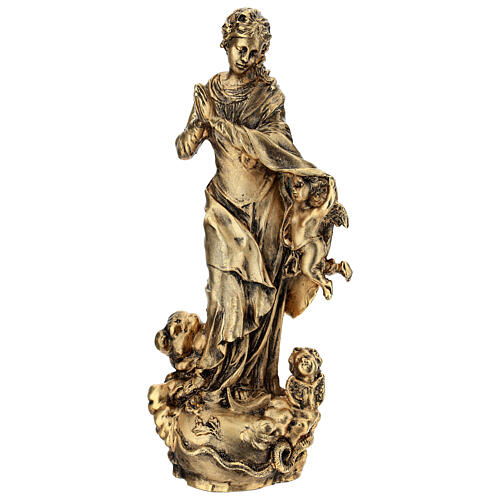 Maria Immaculata – Statue aus goldfarbener Bronze, 30 cm 1