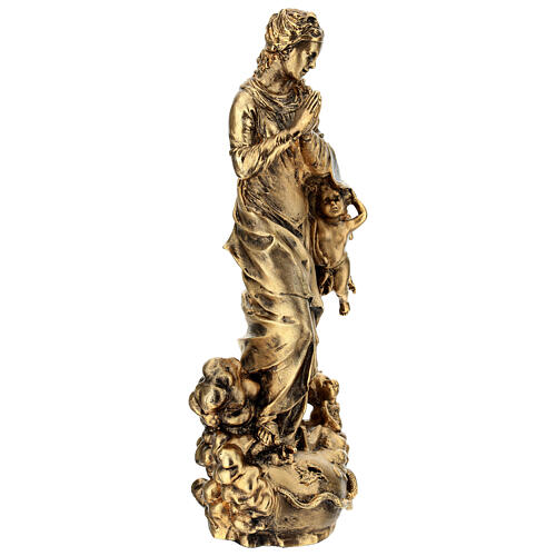 Statue bronze doré Vierge Immaculée 30 cm 5