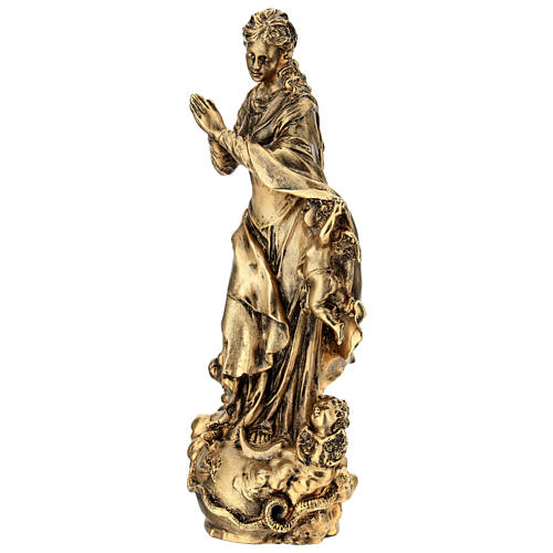 Statua bronzo dorato Maria Immacolata 30 cm 3
