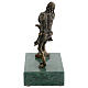 Estatua Cristo cerca de la columna bronce base mármol 23 cm s9