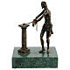 Estátua Cristo na coluna bronze base mármore 23 cm s1