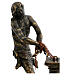 Estátua Cristo na coluna bronze base mármore 23 cm s7