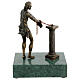 Estátua Cristo na coluna bronze base mármore 23 cm s8