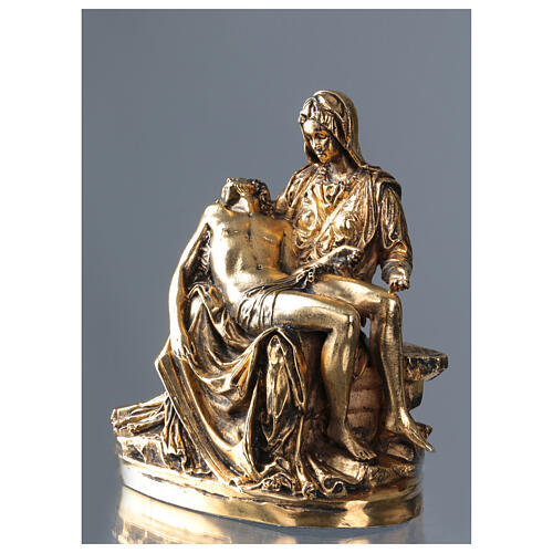 Statue Pietà en laiton doré 17 cm 2