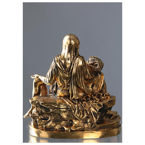 Statue Pietà en laiton doré 17 cm 5