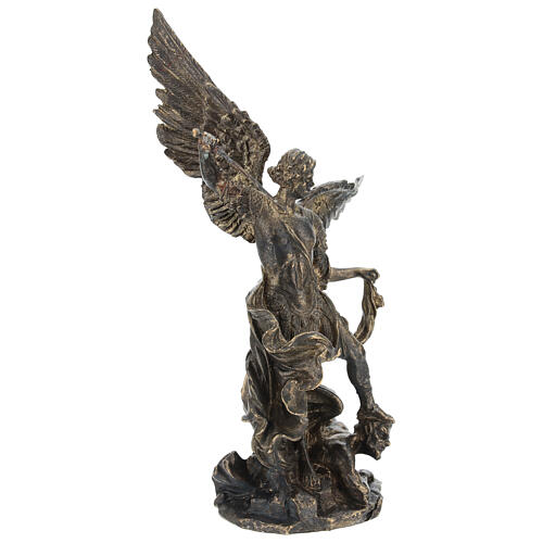 Statue Saint Michel bronze 24 cm 3