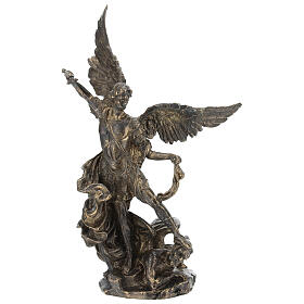 Estátua de São Miguel Arcanjo em bronze, 24 cm
