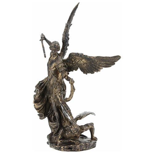 Estátua de São Miguel Arcanjo em bronze, 24 cm 5