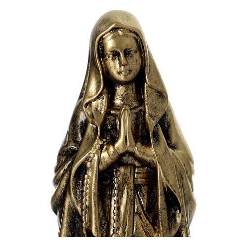Our Lady of Lourdes, resin statue with brass finish, 12 in 2