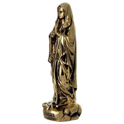 Our Lady of Lourdes brass-plated resin statue 30 cm 3