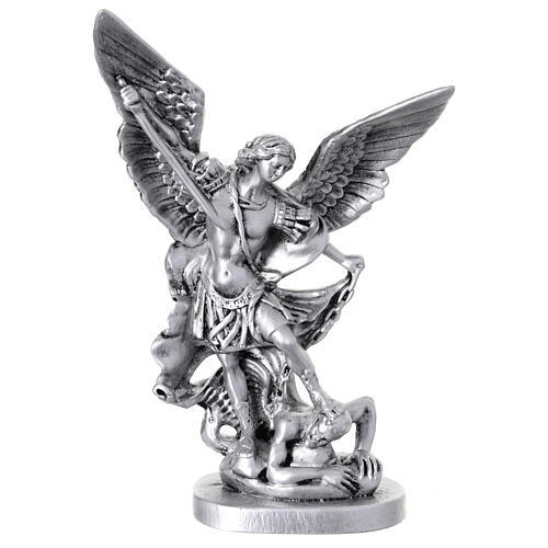 Saint Michel Archange statue argent 20 cm résine 1