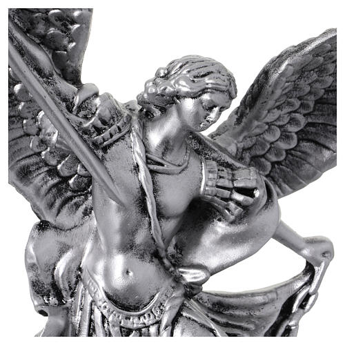 Saint Michel Archange statue argent 20 cm résine 2