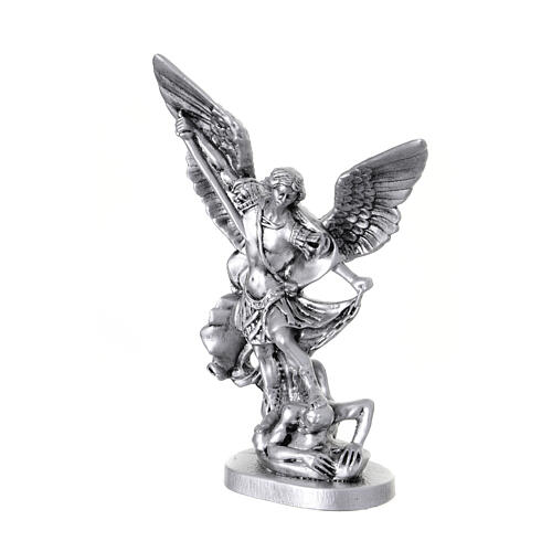 Saint Michel Archange statue argent 20 cm résine 3