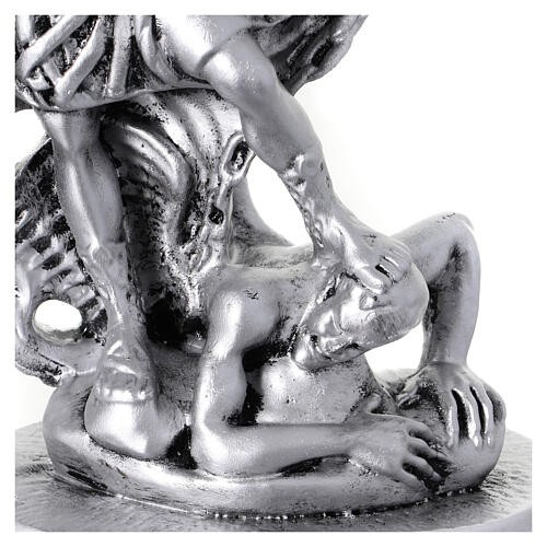 Saint Michael the Archangel resin statue 25 cm silver 4