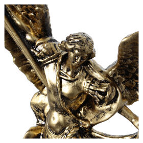 St Michael brass colored resin statue 20 cm