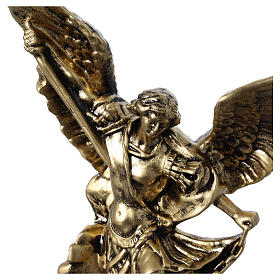 Statua resina San Michele 15 cm effetto ottone