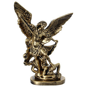 Saint Michael resin statue 15cm brass effect