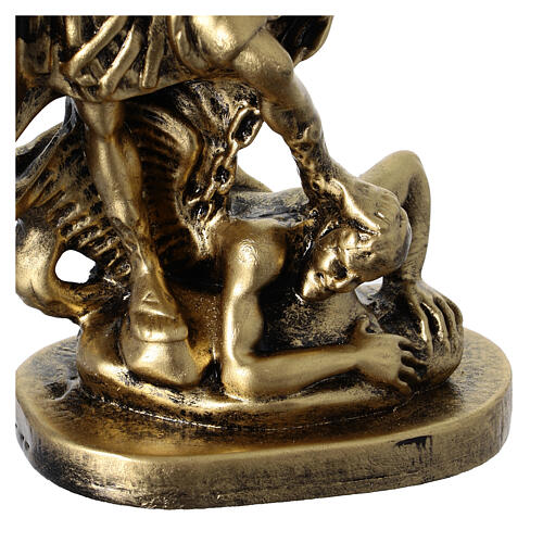 Saint Michael resin statue 15cm brass effect 4