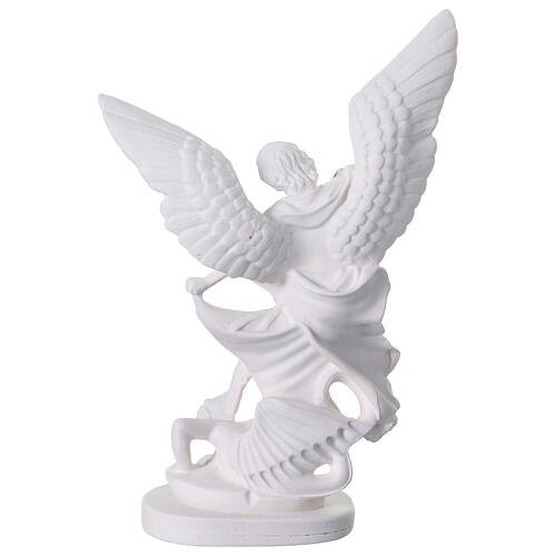 St Michael statue in white resin and gold 28 cm 6