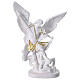 St Michael statue in white resin and gold 20 cm s1