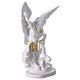 St Michael statue in white resin and gold 20 cm s5