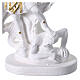 White resin statue of Saint Michael with gold accents, 6 in s4