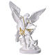 Estatua San Miguel resina blanca con motivos oro 15 cm s1