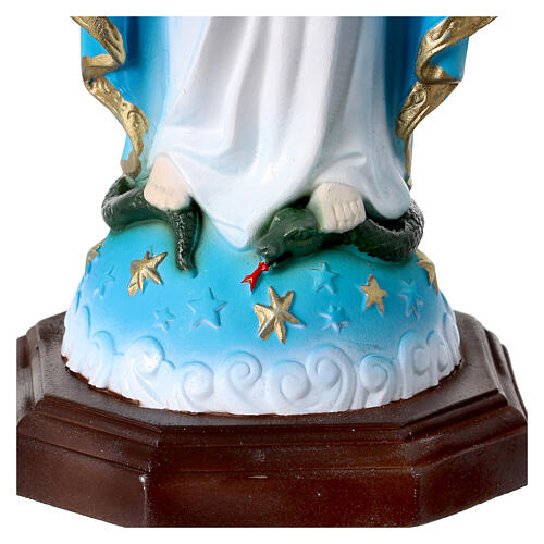 Statua Madonna Miracolosa resina 15 cm colorata dettagli oro 3