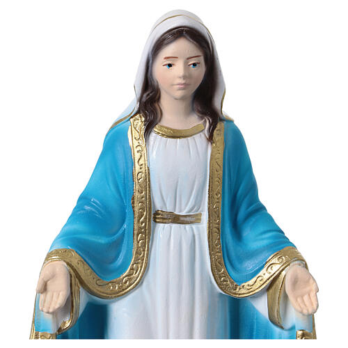 Estátua da Nossa Senhora da Medalha Milagrosa em resina 15 cm colorida detalhes em ouro 2