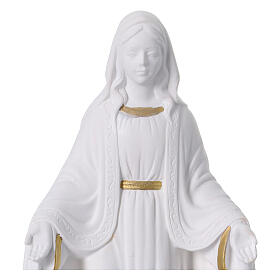 Vierge Miraculeuse en résine blanche et or 30 cm