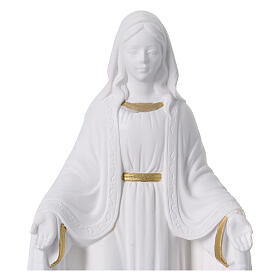 Madonna Miracolosa statua resina bianca e oro 20 cm
