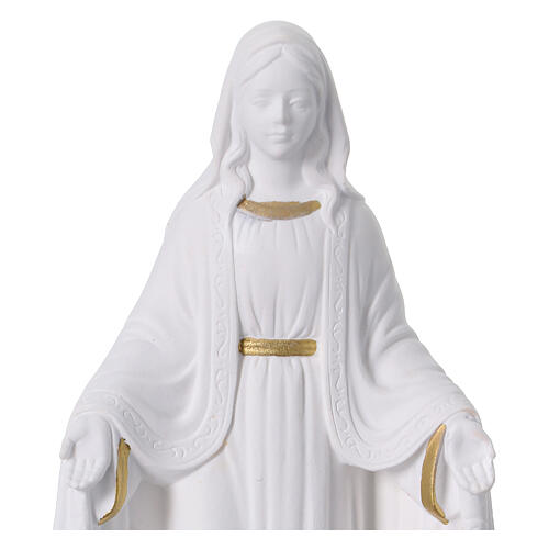 Madonna Miracolosa statua resina bianca e oro 20 cm 2