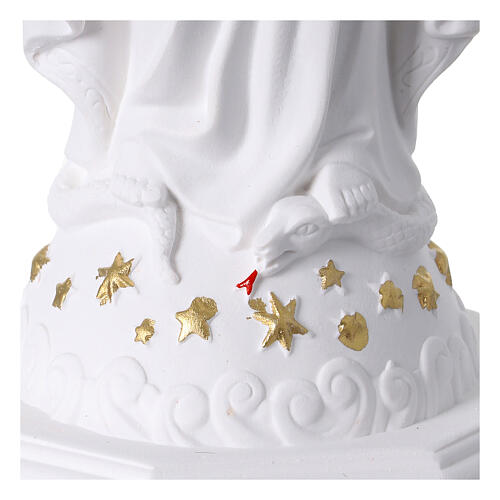 Madonna Miracolosa statua resina bianca e oro 20 cm 3