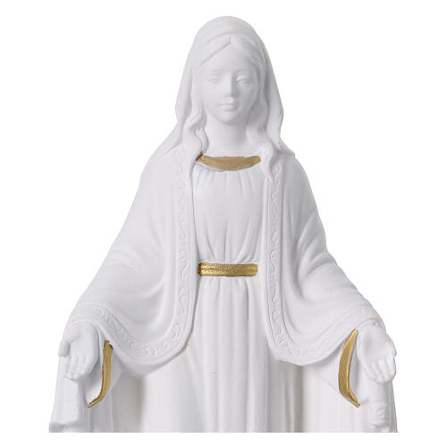 Estatua Virgen Milagrosa resina blanca y oro 15 cm 2