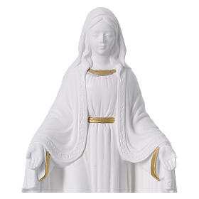 Statuina Madonna Miracolosa resina bianca e oro 15 cm