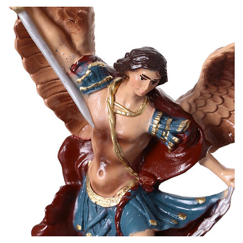Statua resina colorata San Michele 25 cm 2