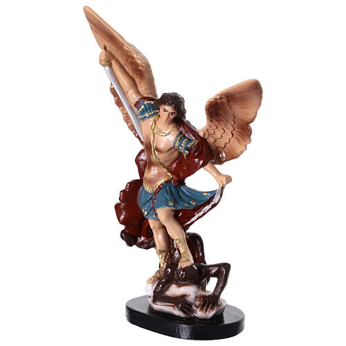 Statua resina colorata San Michele 25 cm 3