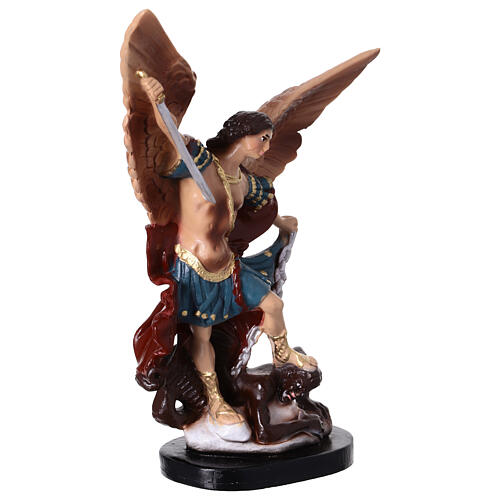 Statua resina colorata San Michele 25 cm 5