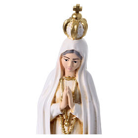 Estatua Virgen de Fátima 20 cm resina pintada marfil