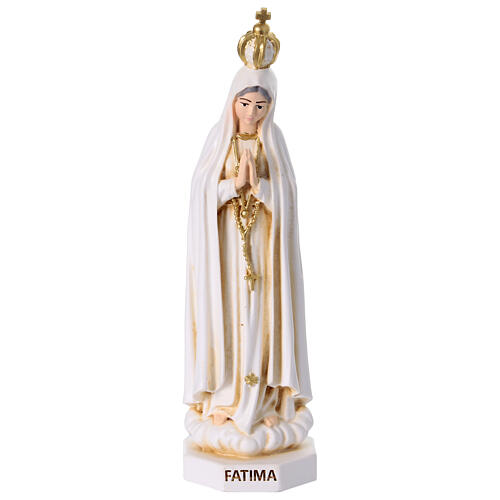 Statua Madonna di Fatima 20 cm resina dipinta avorio 1