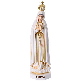 Estatua de Fátima 15 cm pintada marfil detalles oro