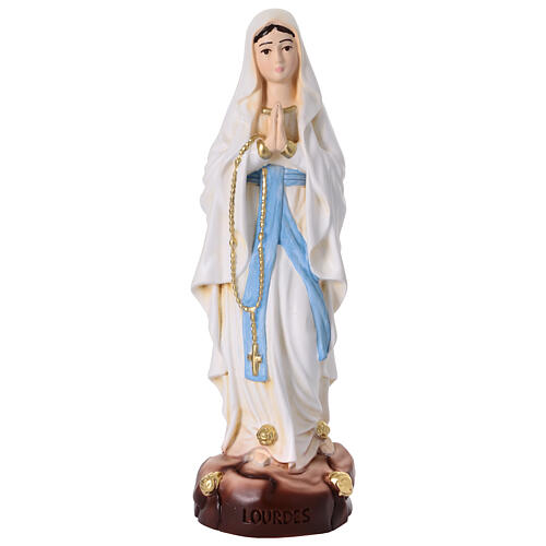 Our Lady of Lourdes statue in colored resin, 30 cm 1