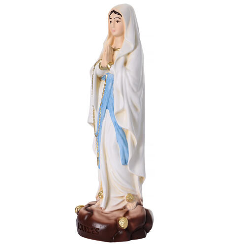 Gottesmutter von Lourdes – Statue aus farbigem Resin mit goldfarbenen Akzenten, 20 cm 3