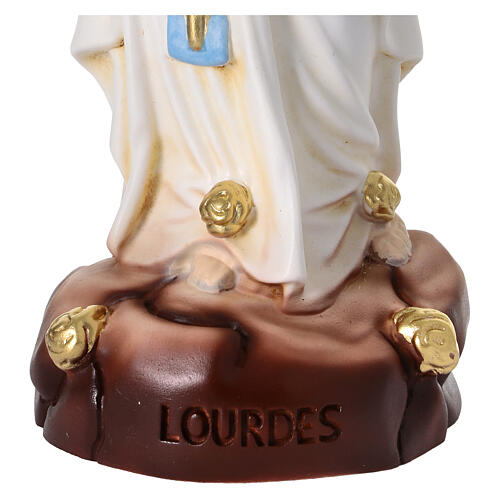 Statue résine Notre-Dame de Lourdes peinte couleurs 15 cm 4