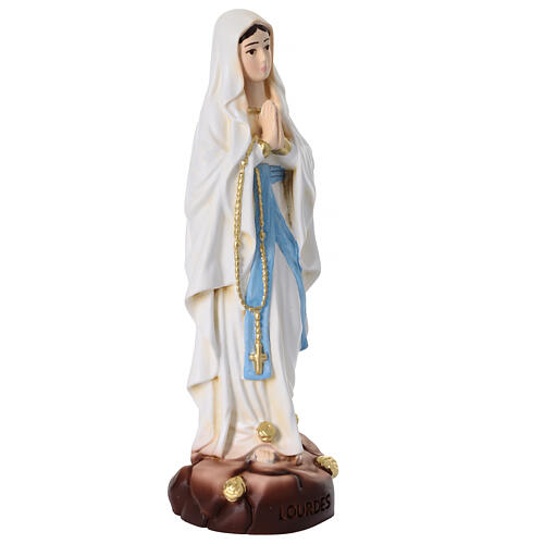 Statue résine Notre-Dame de Lourdes peinte couleurs 15 cm 5