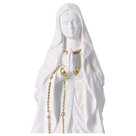 Statua resina Madonna di Lourdes bianca e oro 20 cm