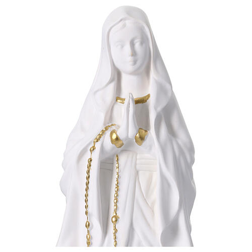 Madonna di Lourdes statuina da 15 cm resina bianca e oro 2