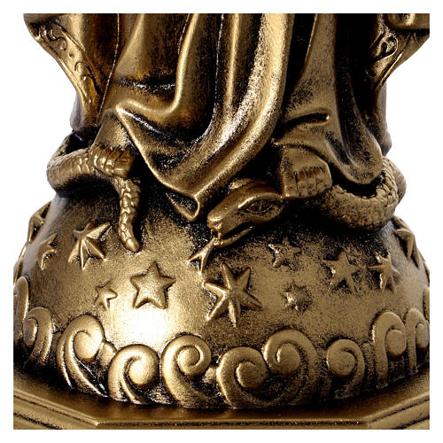 Wundertätige Gottesmutter – Statue aus Resin mit Messingoptik, 15 cm 4