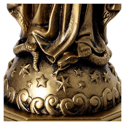 Resin statue of Our Lady of Graces with brass effect, 12 in 4